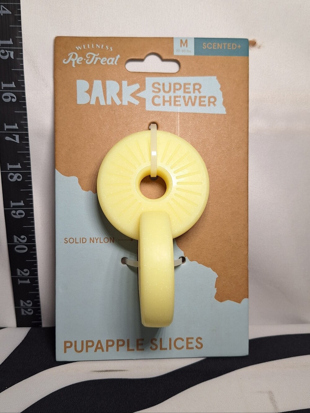 NWT Bark Super Chewer Pupapple Slices Dog Toy M